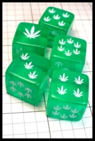 Dice : Dice - 6D - Marijuana Leaf Pips - Dark Ages 